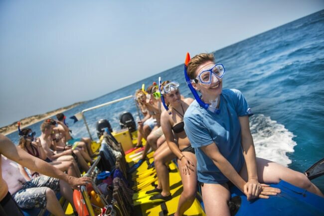 Group ready to go snorkeling