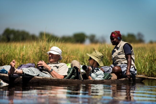 Mokoro trip in Delta with two travelers & guide