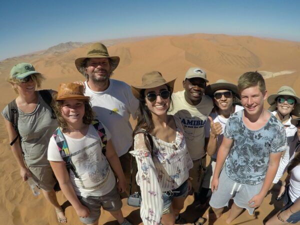 Group photo at top of Sossusvlei dune