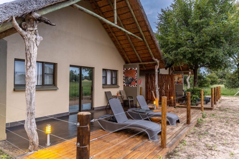 view of patio at a lodge