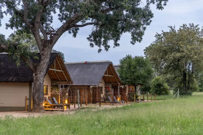 lodge with patios with chairs