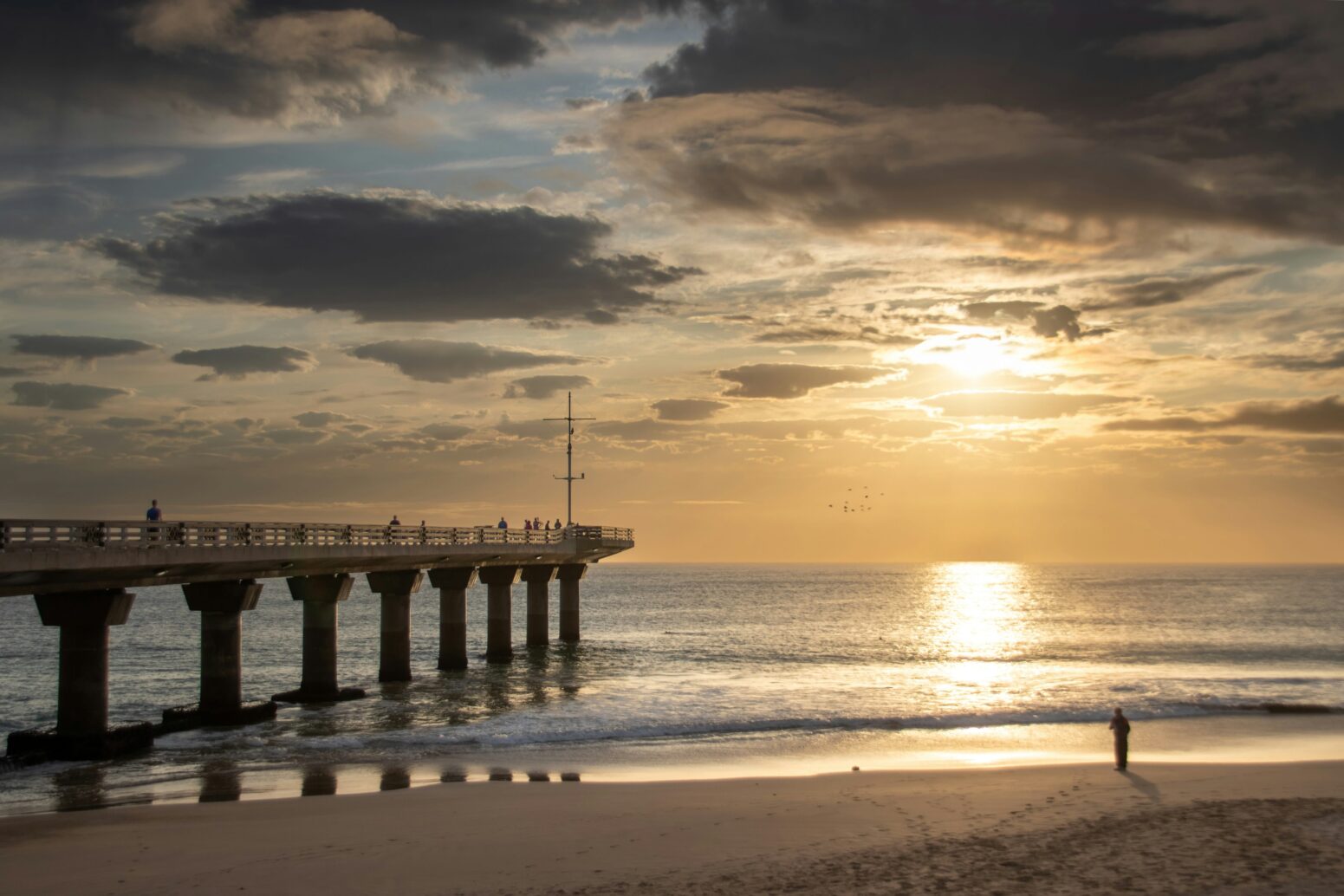 The pier at Port Elizabeth at sunset.