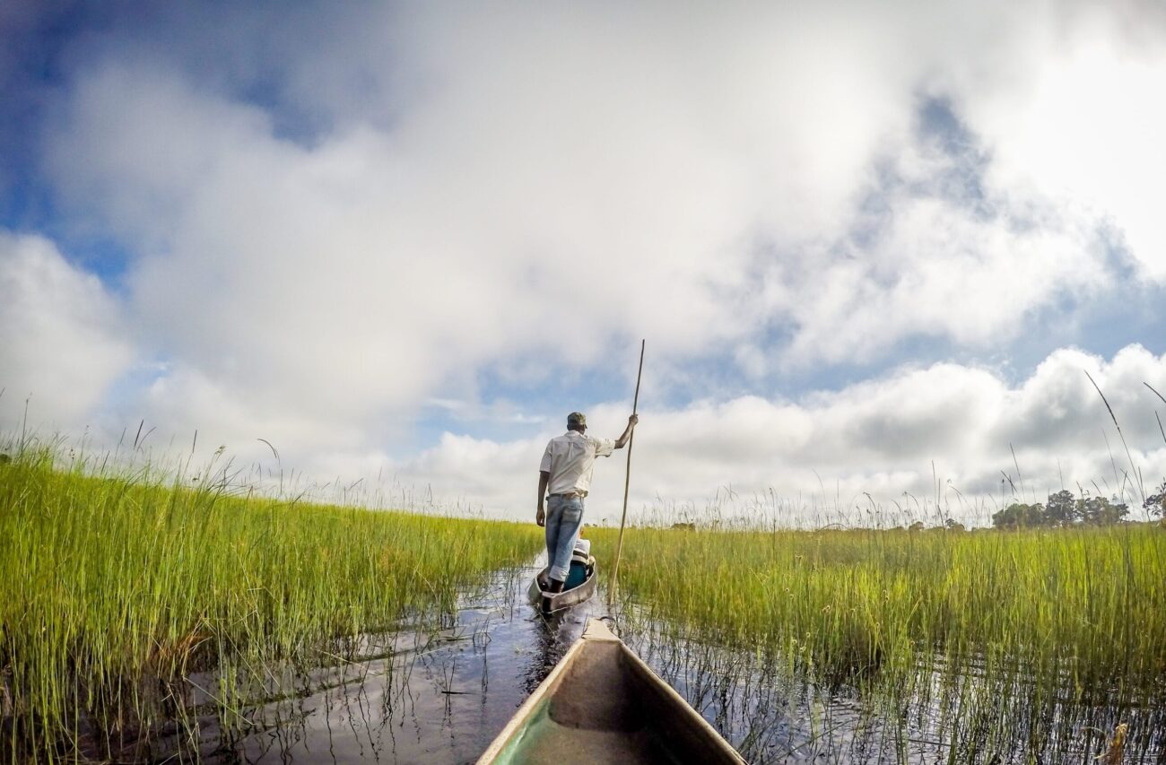 Mokoro canoe trip on the Okavango delta, Botswana