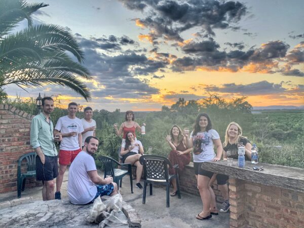 Sundowner drinks at Avoca looking over Addo