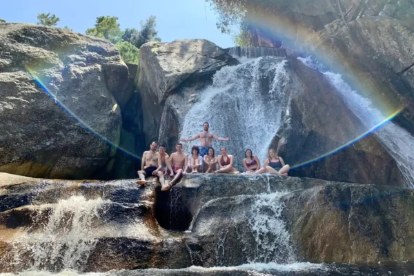 Wilderness waterfall group picture