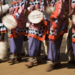 Dancers wearing traditional dress of Kingdom of Eswatini, Southern Africa