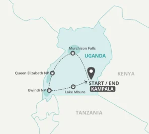 8 Day Gorilla Encounter Tour Map