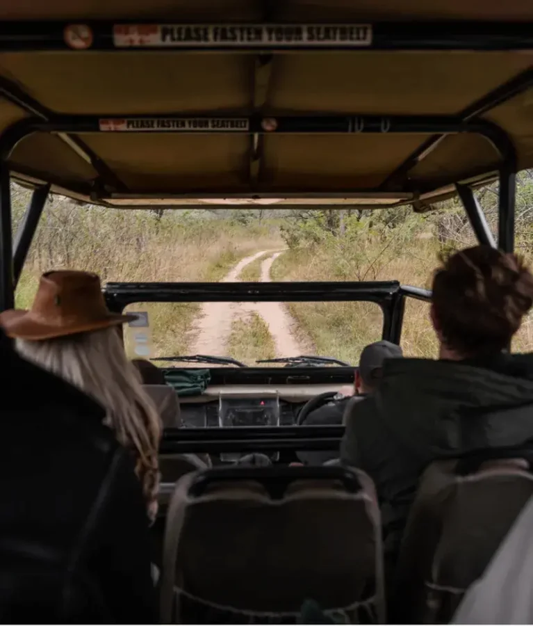 game drive with 2 people sitting in front