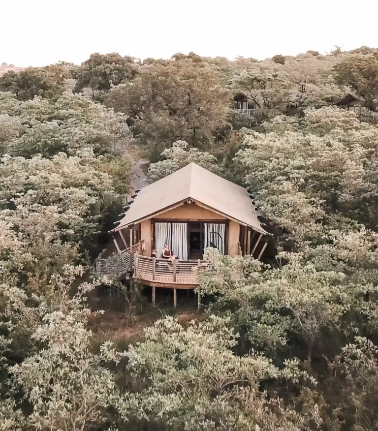 top view of a luxury tent